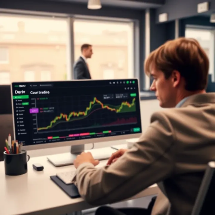 Dashboard showing account management features and trading options on Deriv platform