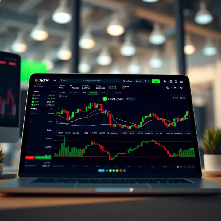 Exploring Deriv Demo Account Features to Enhance Trading Skills Deriv trading platform interface showcasing demo account features and charts
