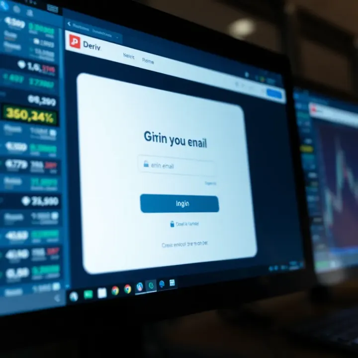 Login screen displaying email input field on Deriv platform