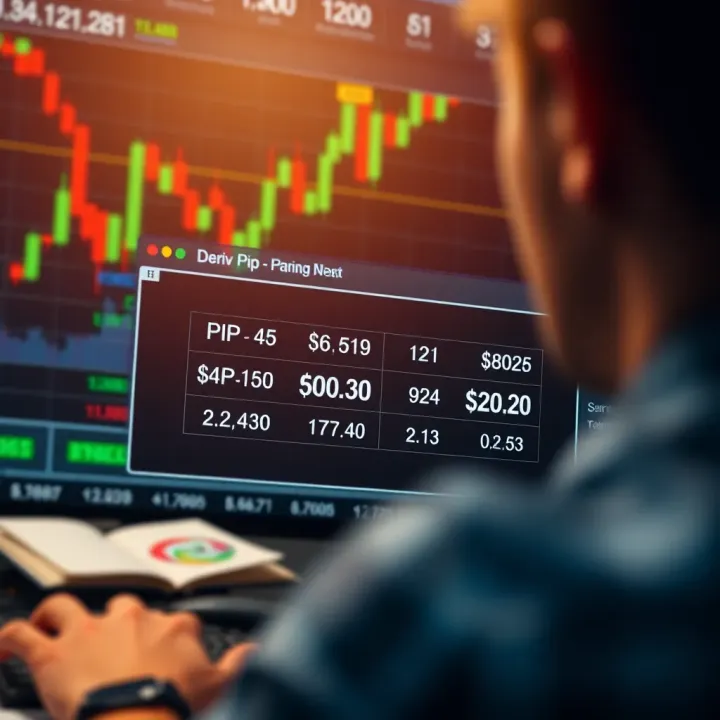 Graphic showing the calculation of pip values in different currency pairs within a forex trading interface