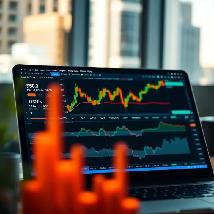 Trading platform interface displaying integrated charts and live market data