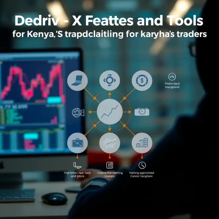 Diagram illustrating the features and tools available for traders on Deriv X platform in Kenya
