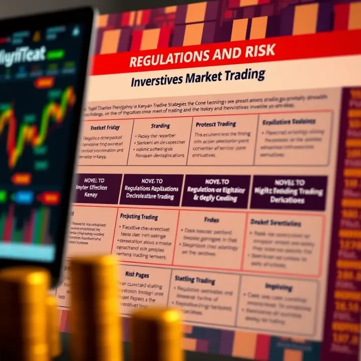 Graphic showing key regulations and risk management strategies for investors trading derivatives in Kenya