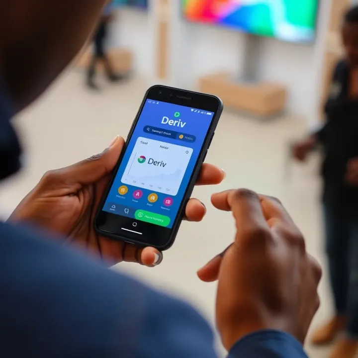 User downloading the Deriv app on an Android smartphone from a trusted app store