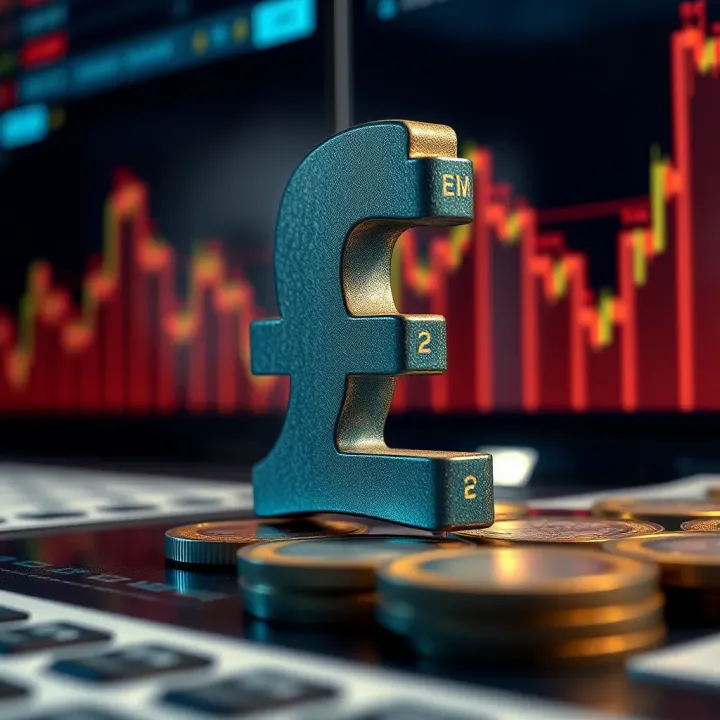 Illustration of economic indicators and central bank policies impacting the British Pound against the US Dollar