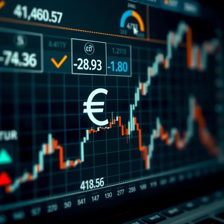 Graph showing fluctuations in the EUR/USD currency pair influenced by economic indicators