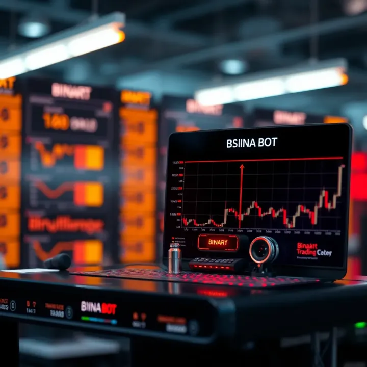 Diagram showing components and workflow of a binary trading bot system