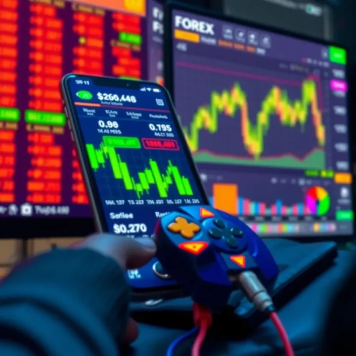 Conceptual illustration of forex trading with mobile payment integration in Kenya