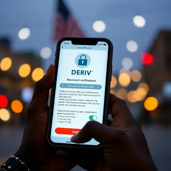 Account Verification and Security Measures on Deriv Platform Illustration showing account verification on a mobile device with security icons