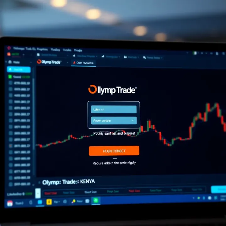 Screen displaying Olymp Trade login interface with secure connection indicators