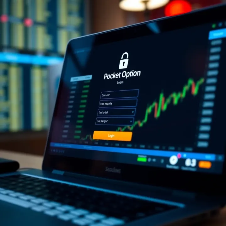 Secure login interface of Pocket Option platform on a digital device
