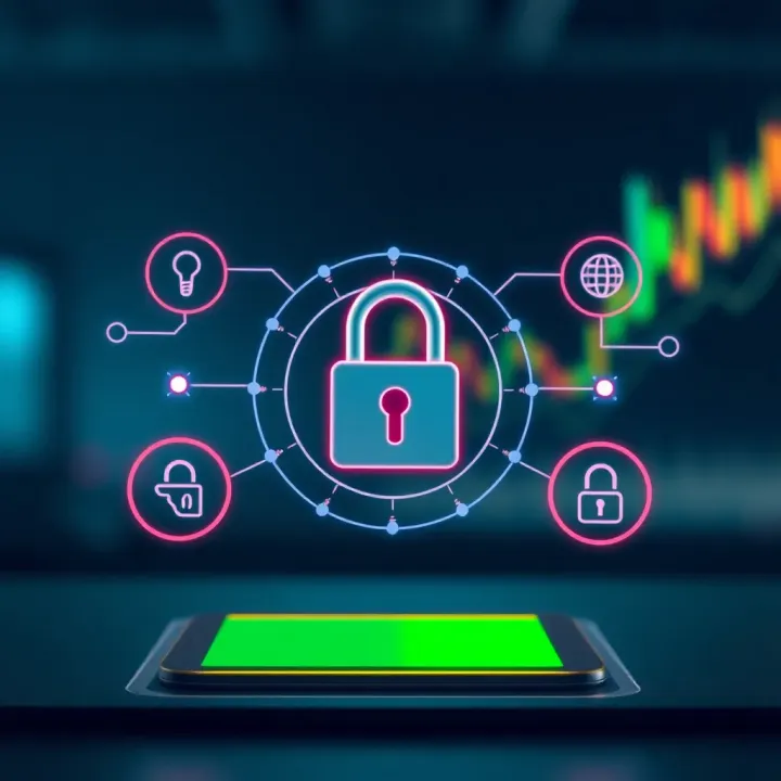 Ensuring Account Security for Quotex Traders Illustration of secure login with padlock and digital security icons