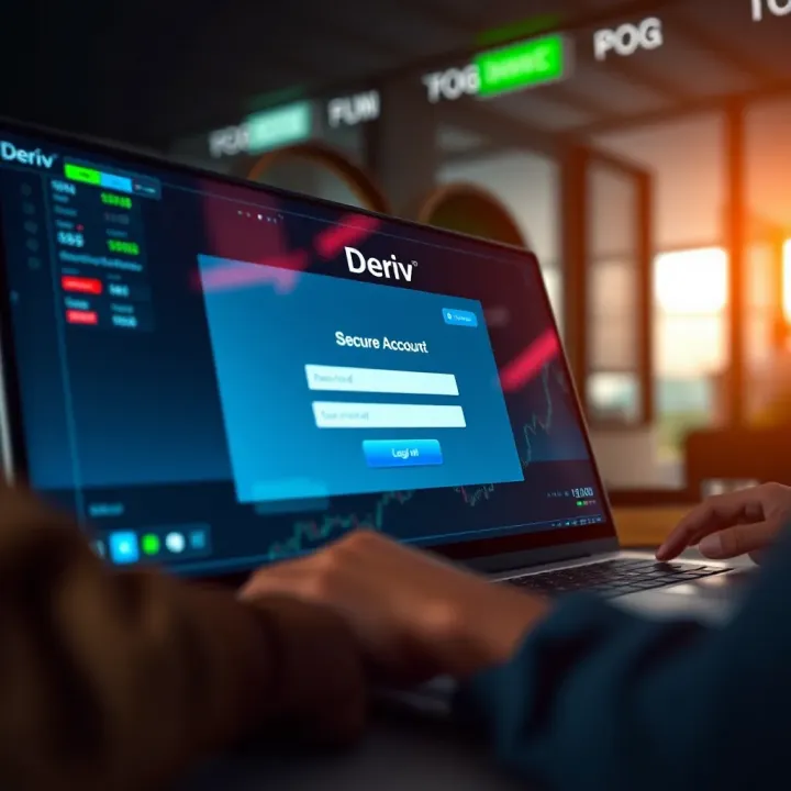 Setting Up Secure Access for Deriv Trading Account Secure login interface with password and verification icons