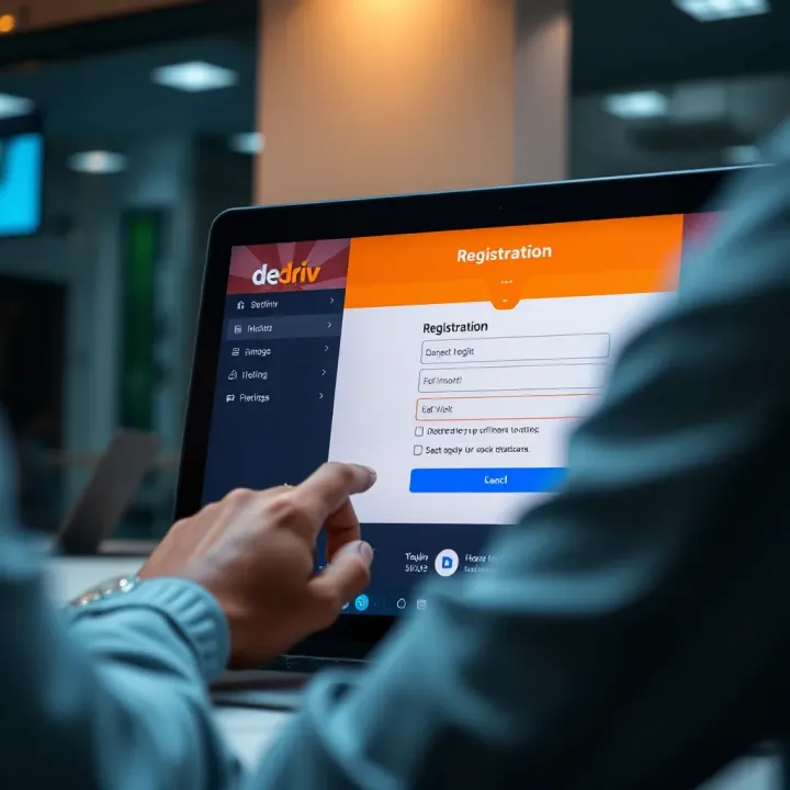 User filling out online registration form on Deriv platform