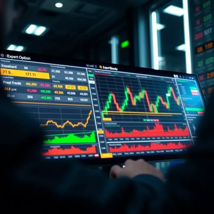 Expert Option Trading Platform Overview Dashboard of Expert Option trading platform showing various financial charts and indicators