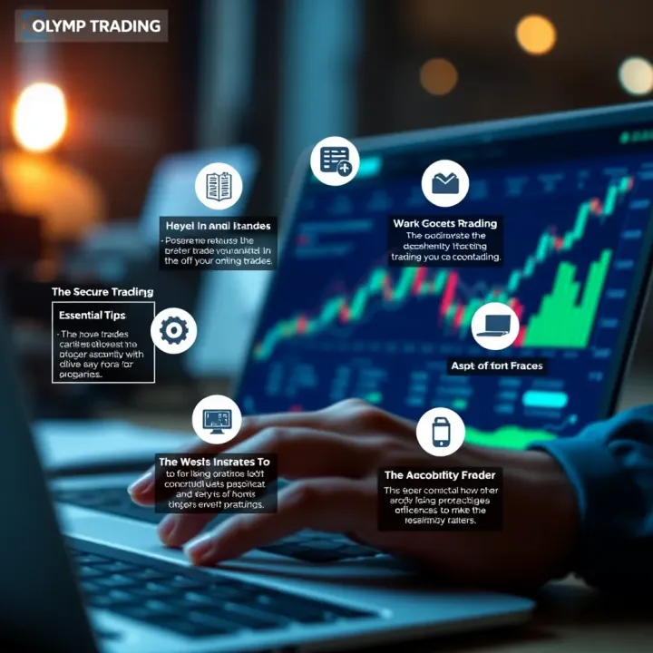 Graphic illustrating key factors to consider for safe online trading