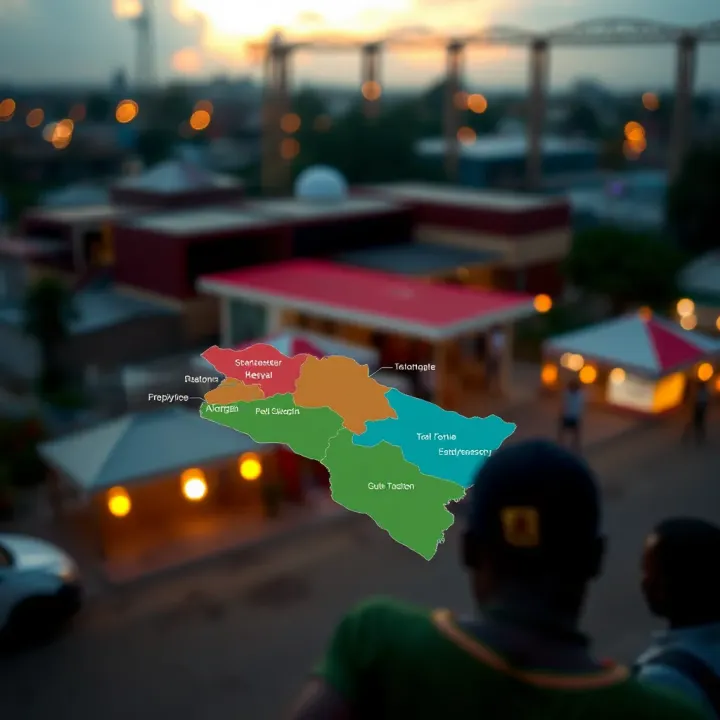 Map of Kenya highlighting key economic sectors influenced by just market principles