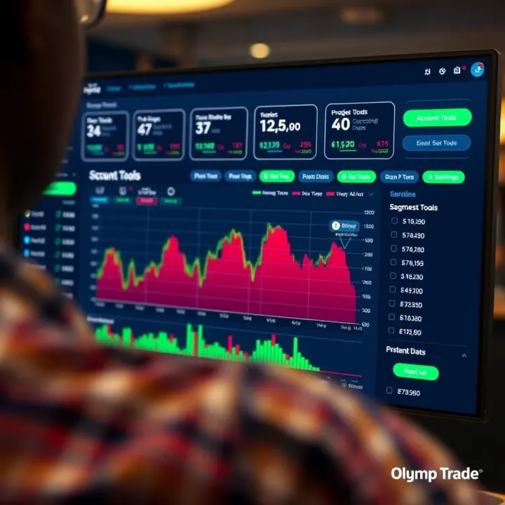 Olymp Trade Trading Dashboard Guide for Kenyan Traders Trading dashboard overview on Olymp Trade platform highlighting essential tools and account summary
