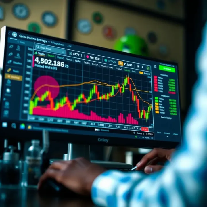 Graphical representation of trading strategies on Quotex demo with focus on risk management and profit potential