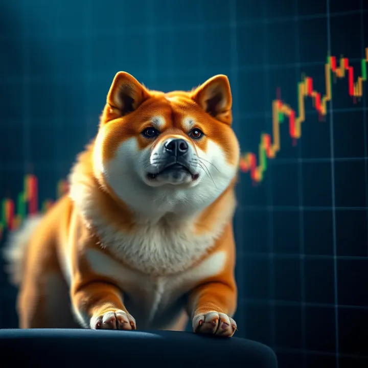 Graph showing Shiba Inu cryptocurrency price trends with upward and downward movements