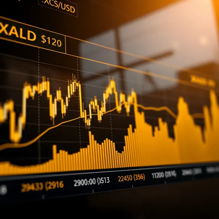 Graph showing gold price fluctuations against US Dollar with economic indicators highlighted