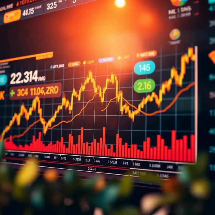 Graph showing the performance trends of major international stock indices