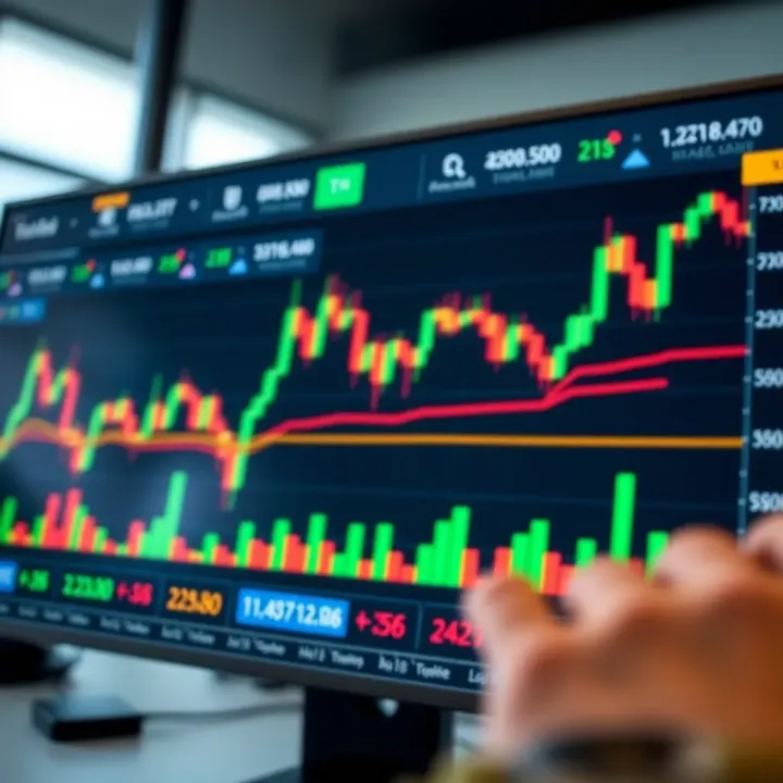 Interactive TradingView chart displaying binary options price movements and indicators