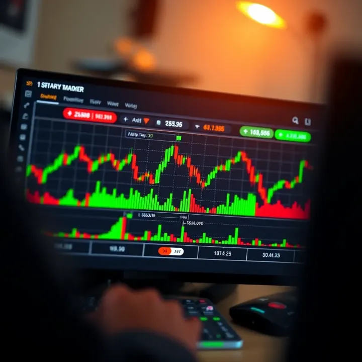 Interactive TradingView chart displaying live binary options market trends and technical indicators