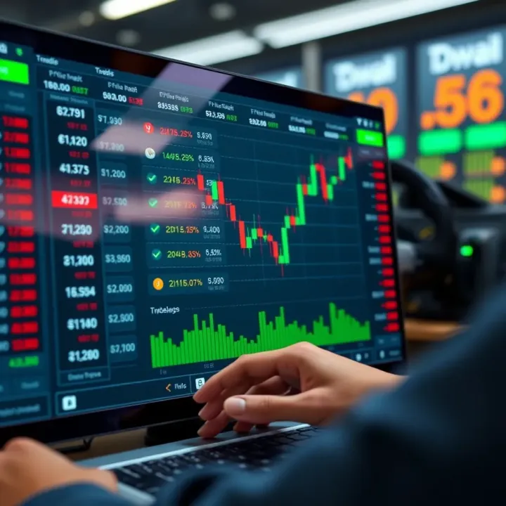 Interface of a digital trading platform showing asset options and expiry times