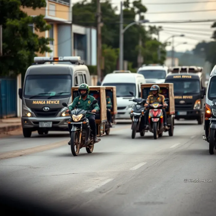 Various delivery vehicles including motorcycles and vans navigating urban roads in Kenya