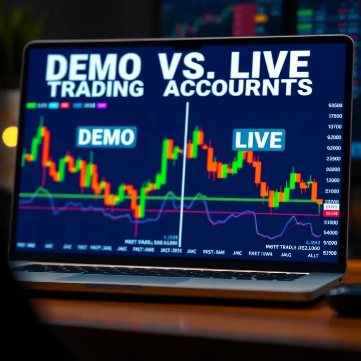 Visualization comparing demo and live trading accounts highlighting key differences