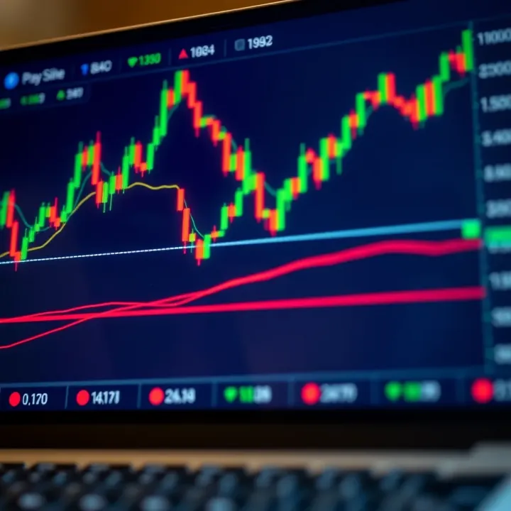 Illustration of binary options trading chart showing price movements and trade options on a digital platform