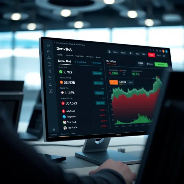 Interface of Deriv Bot showcasing automated trading options and configuration settings