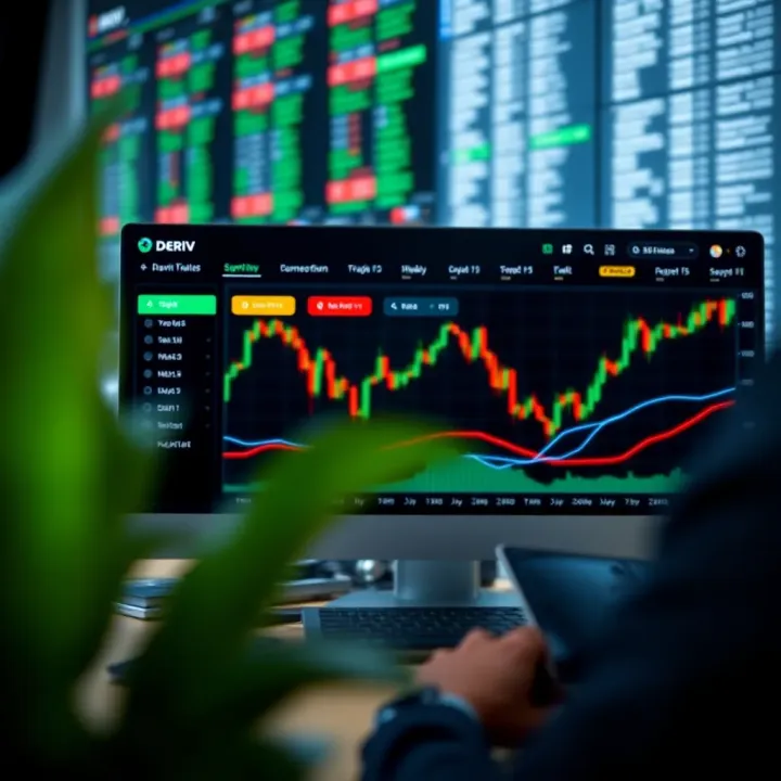 Overview of Deriv Trader Platform Features Dashboard interface showing trading options and real-time market data on Deriv Trader platform