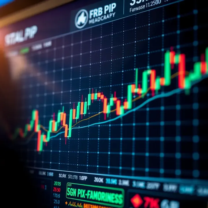 Graphical representation of forex pips movement on currency pair chart