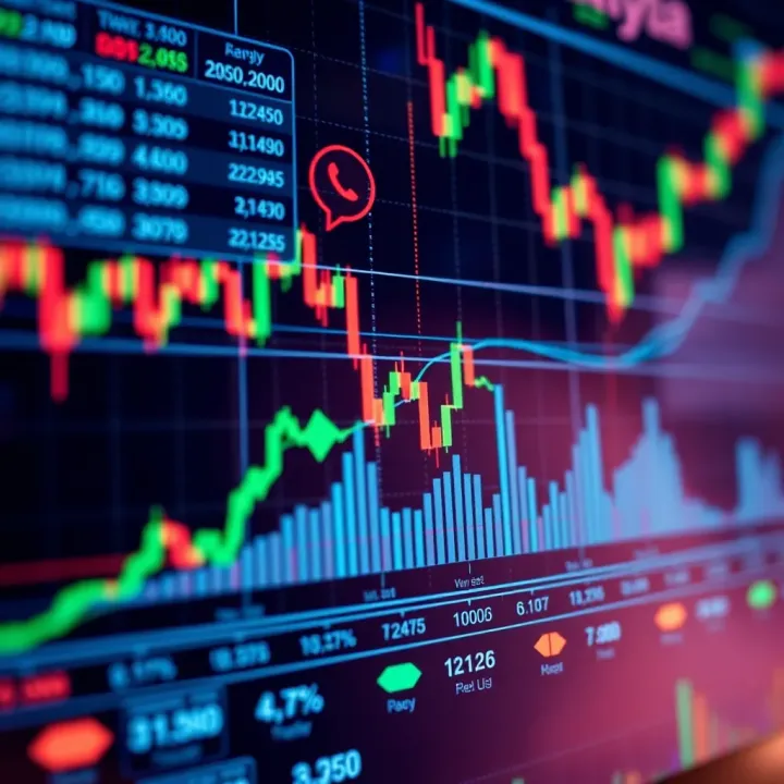Graph showing financial market trends in Kenya with digital trading elements