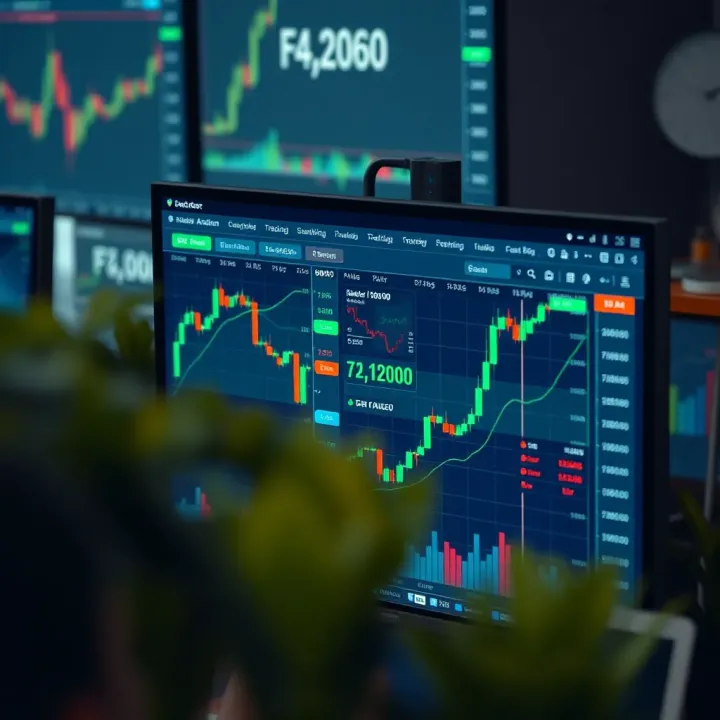 Screenshot of IQ Broker platform showcasing forex, commodities, indices, and cryptocurrency trading options