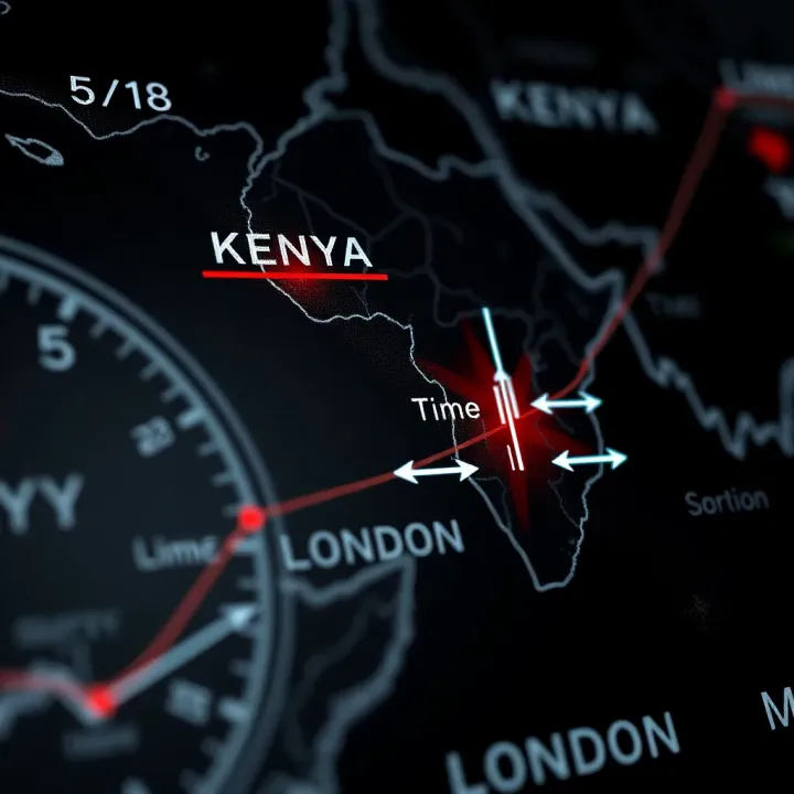 Time Zone Differences Between London and Kenya for Trading Map highlighting time zones between London and Kenya illustrating trading session overlap