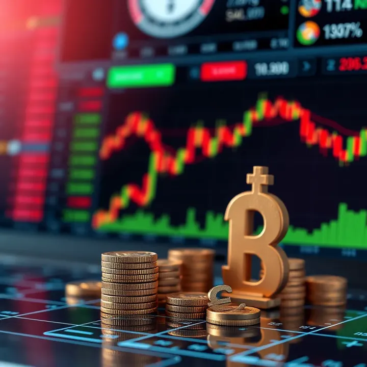 Illustration of digital financial growth with Kenyan currency symbols and online trading charts