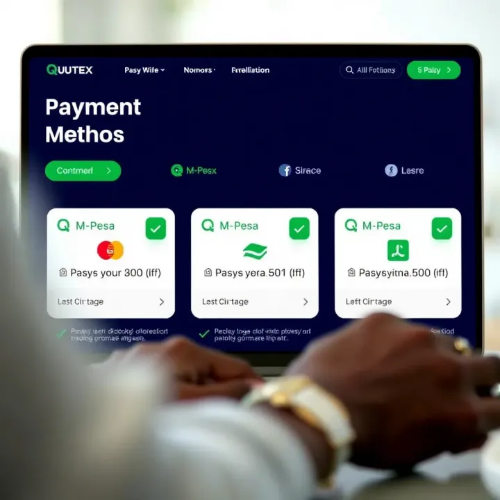 Illustration of payment methods including M-Pesa tailored for Kenyan traders