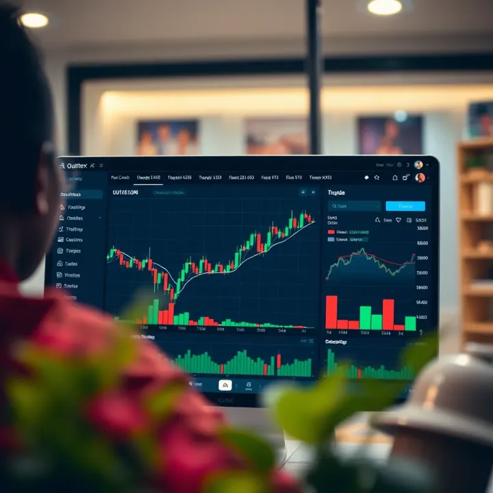 User-friendly online trading platform interface with charts and trading options