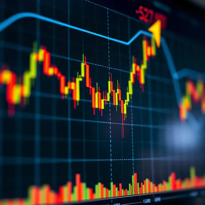 Graph showing sharp upward and downward price movements in a financial market chart