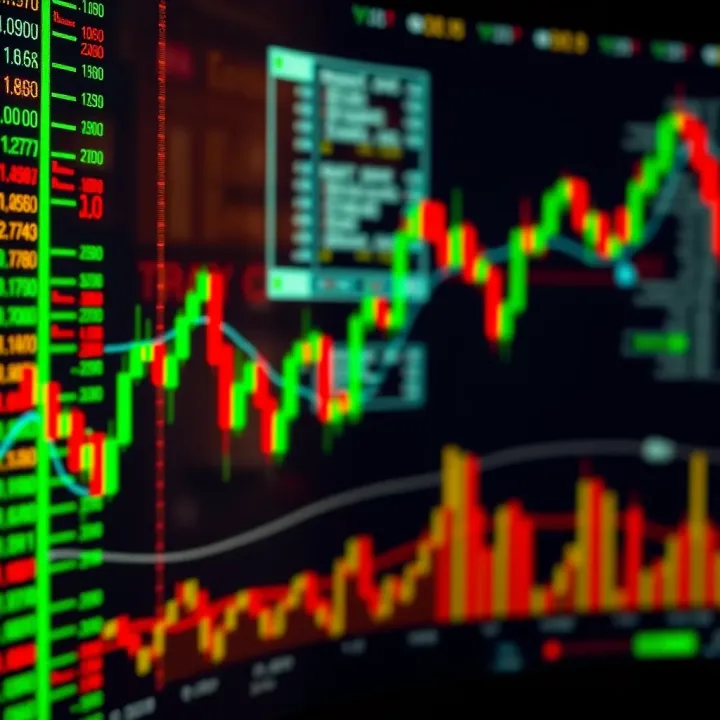 Algorithmic Trading Strategies in Financial Markets Conceptual illustration of algorithmic trading strategies represented by digital network connections and stock charts