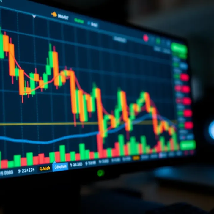 Interactive TradingView chart displaying candlestick patterns with technical indicators overlay