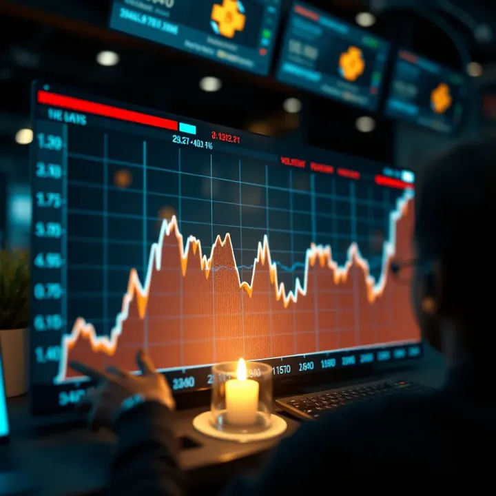 Graph showing sharp fluctuations in the volatility index over time
