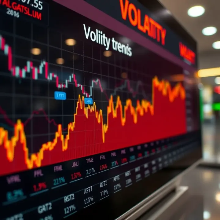 Market Volatility Trends Visualization Graph showing fluctuations in market volatility over time