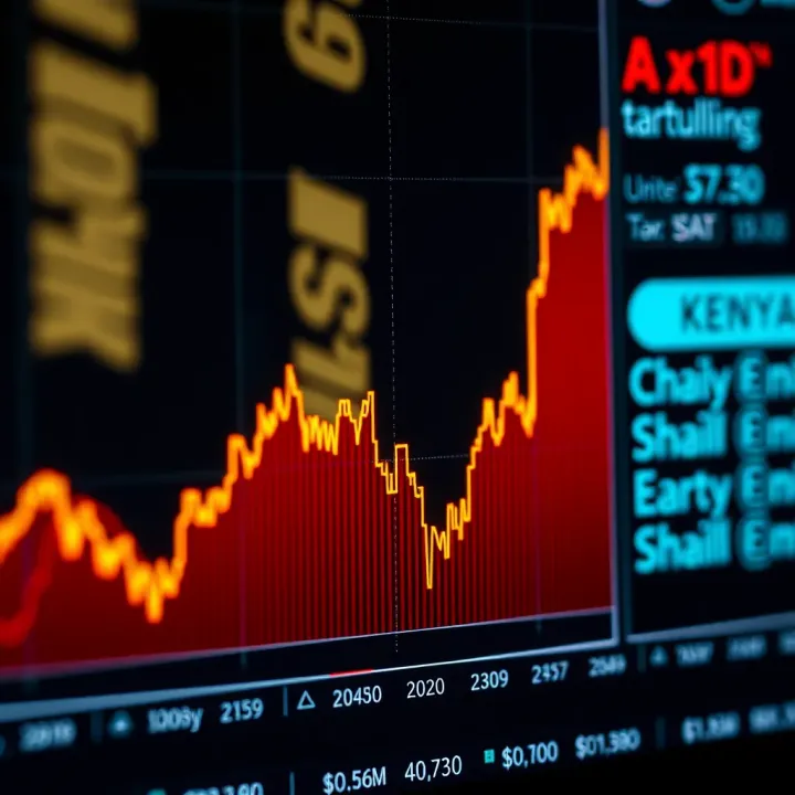 Graph showing fluctuations in the exchange rate between US Dollar and Kenyan Shilling